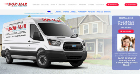 DorMar Heating & Air Conditioning website design project thumbnail